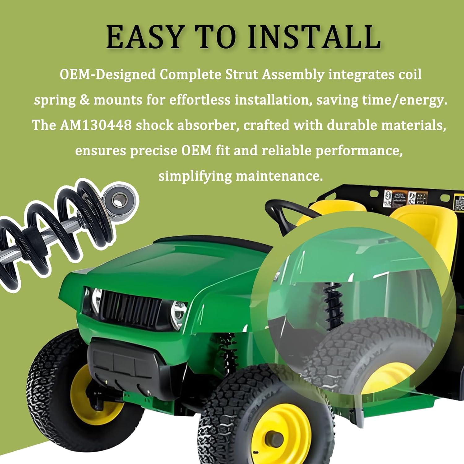 AM130448 Front Shock Absorber Fits for John Deere Gator TH TS TX 4X2 6X4 Turf Diesel Trail Worksite Military(1 Pair)