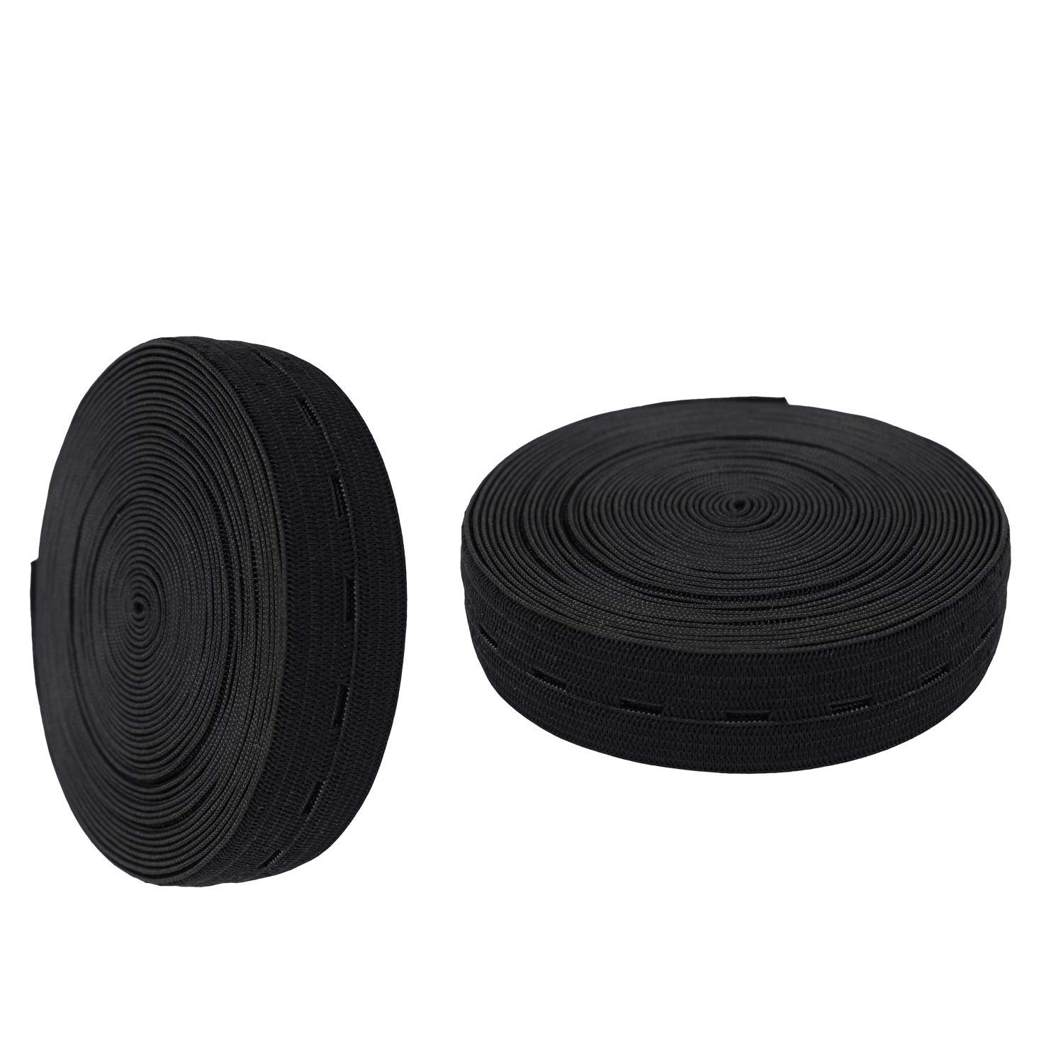 Trimming Shop Strechable 25MM Buttonhole Elastic Flatback Sewing Elastic Band with Holes for Trouser Waistbands Maternity Clothes Skirts Shorts Pants Waistline Sewing - Image 3