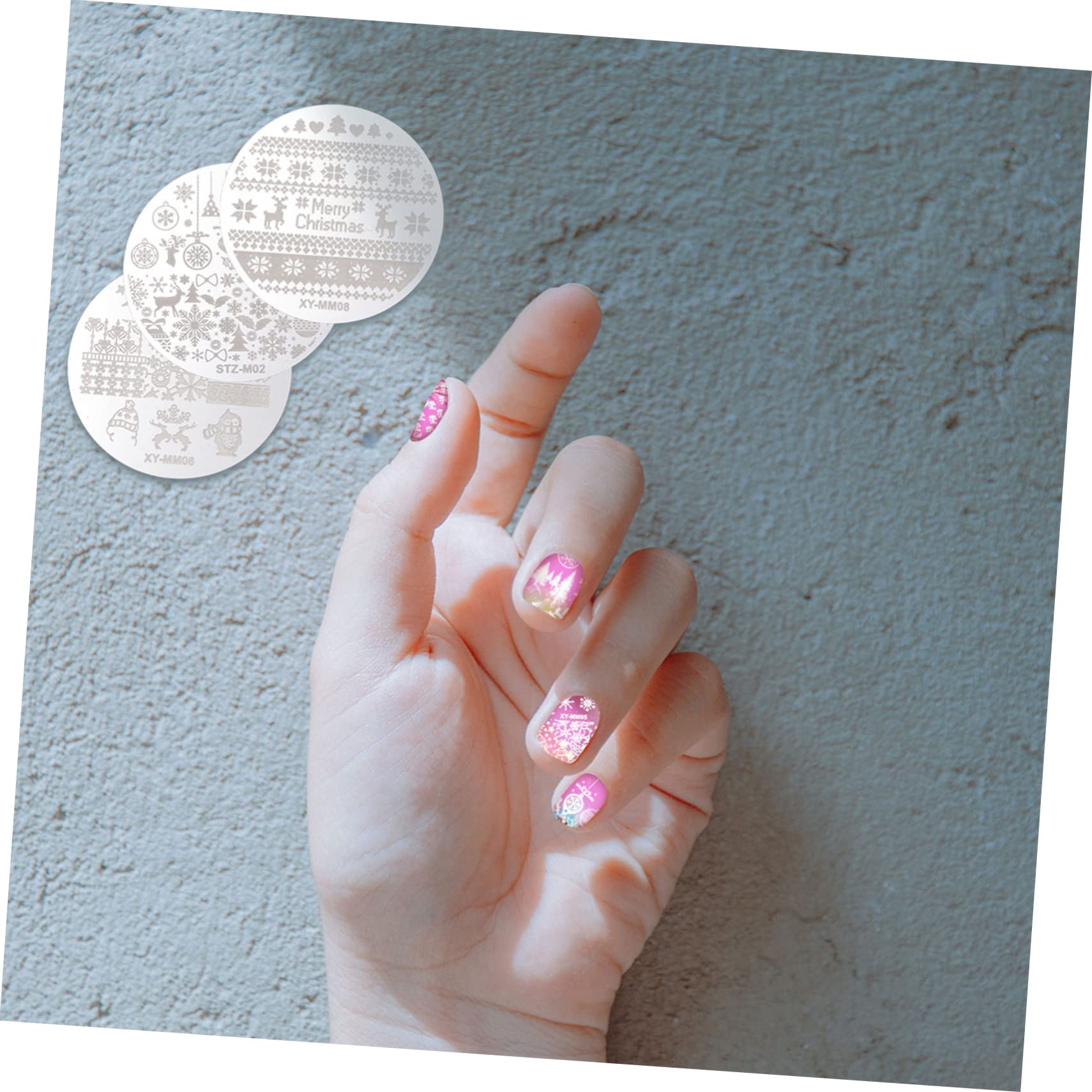 minkissy 30stücke Teiliges Weihnachts-nagelkunst Stempelplatte Nagelart Vorlagen Für Maniküre Mit Verschiedenen Weihnachtsmotiven Wie Schneeflocken Und Weihnachtsbäumen