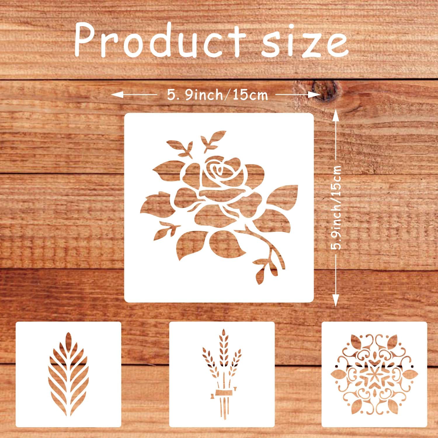 4 Wheat Bread Stencils for Sourdough, 5.9 Inch Reusable Templates