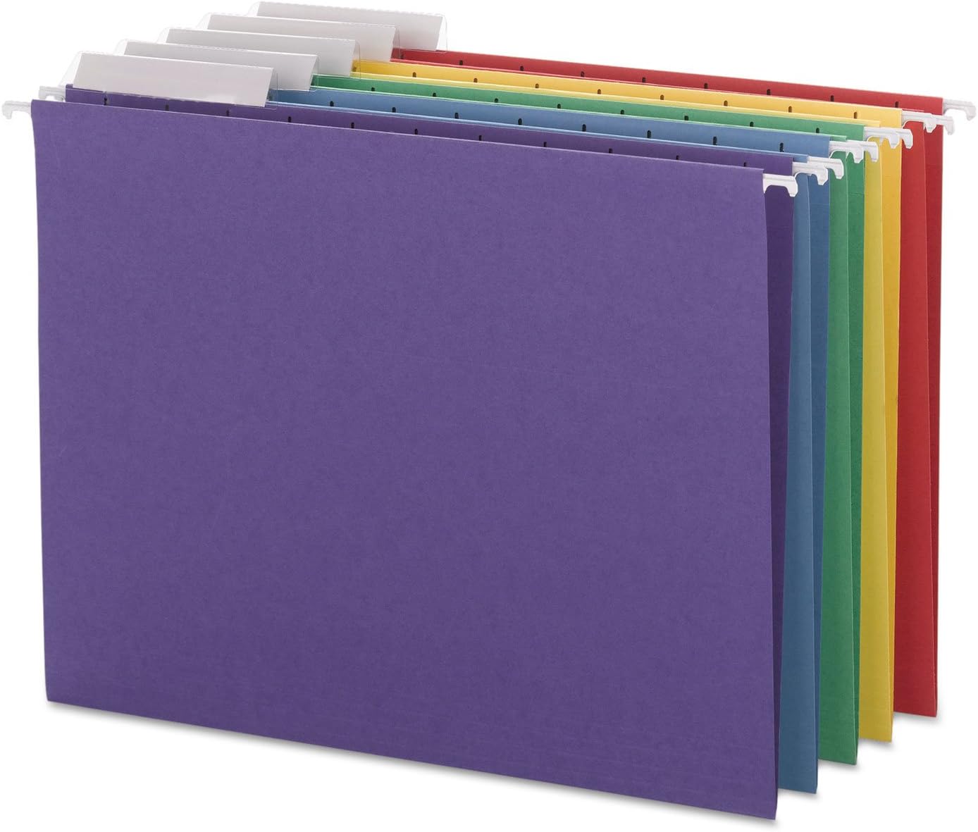 Smead Hanging File Folder with Tab, 1/3-Cut Adjustable Tab, Letter Size, Assorted Colors, 25 per Box (64020)