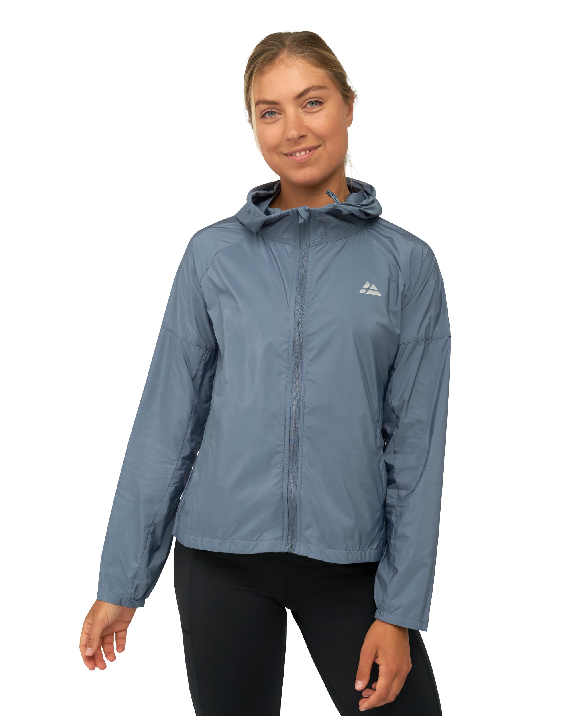 DANISH ENDURANCE Windbreaker-Jacke mit Kapuze, Faltbare Laufjacke aus recycelten Materialien, Atmungsaktive Sportjacke, Winddicht & Leicht, für Damen