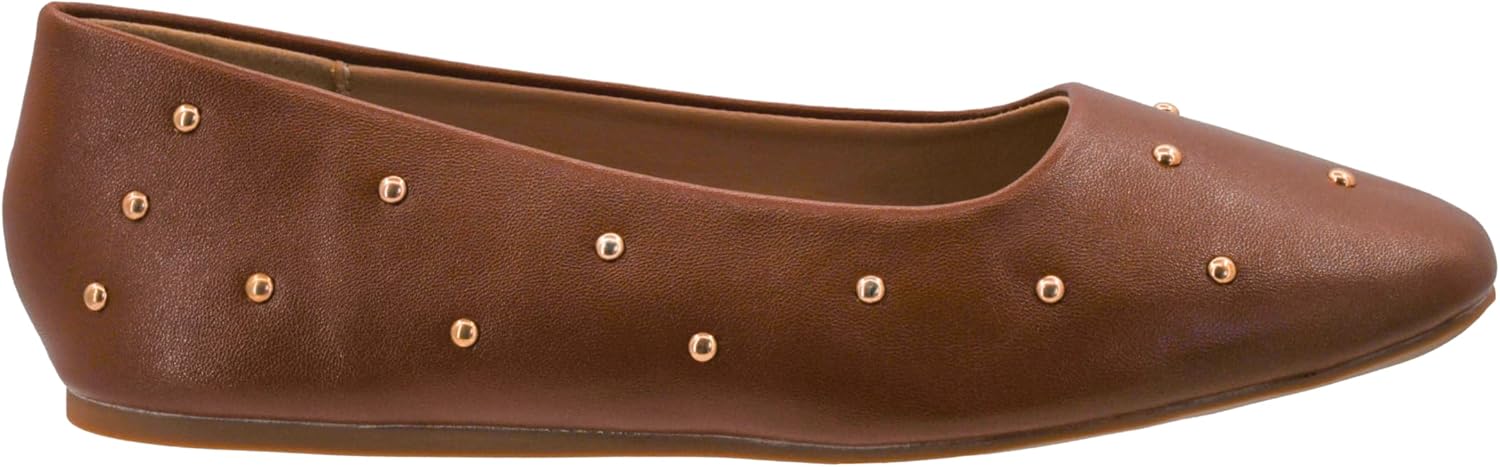 Corkys Footwear Hey Girl Womens Dont Be Rude Studded Ballet Flat - Featuring A Padded Insole for All Day Wear, Studs Along The Upper, and A Rounded Toe for A Polished Look