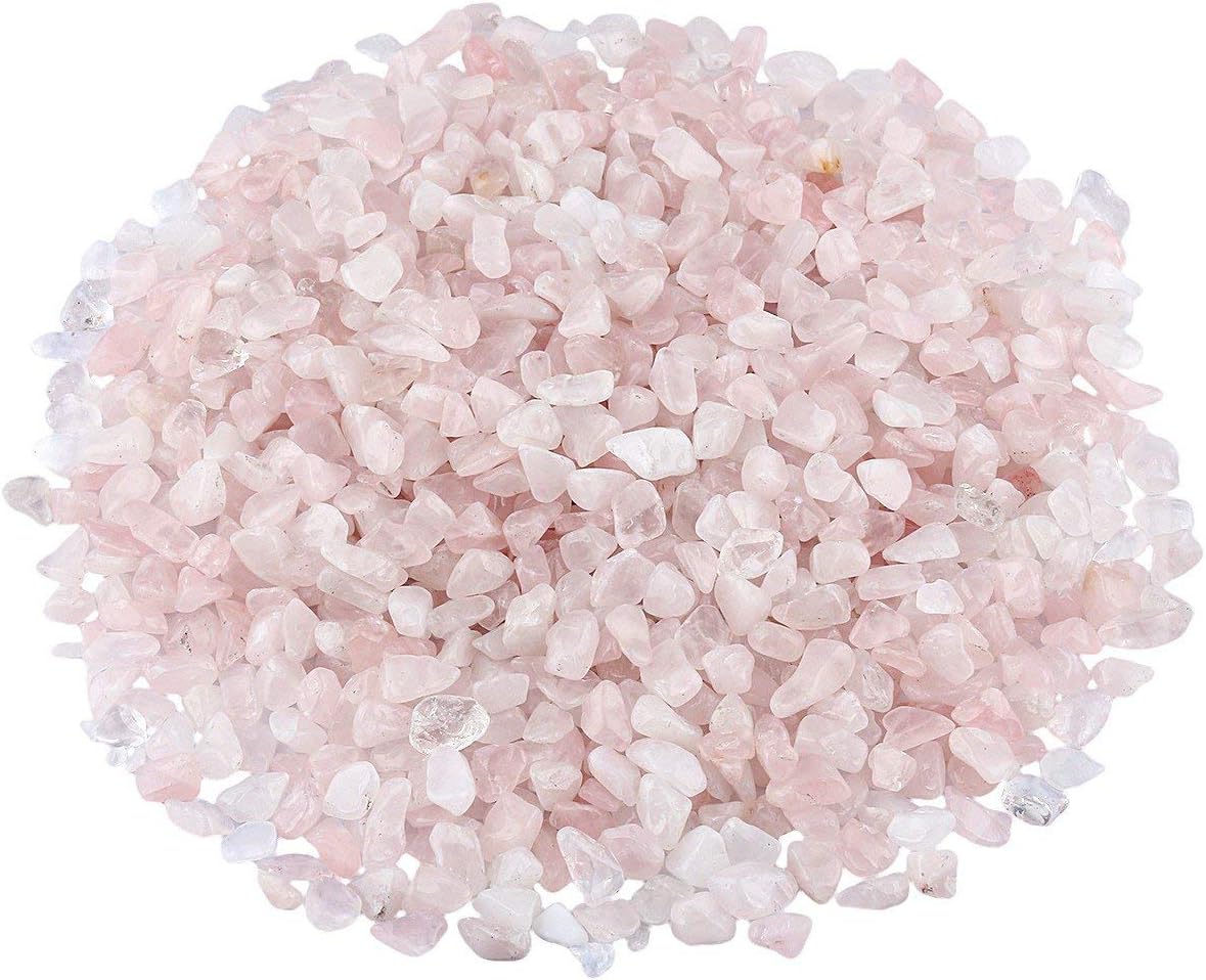 SUNYIK Pack of 2 Rose Quartz & Howlite Turquoise Tumbled Chips Stone Crushed Crystal Quartz Pieces Irregular Shaped Stones, 2 lbs (920g)