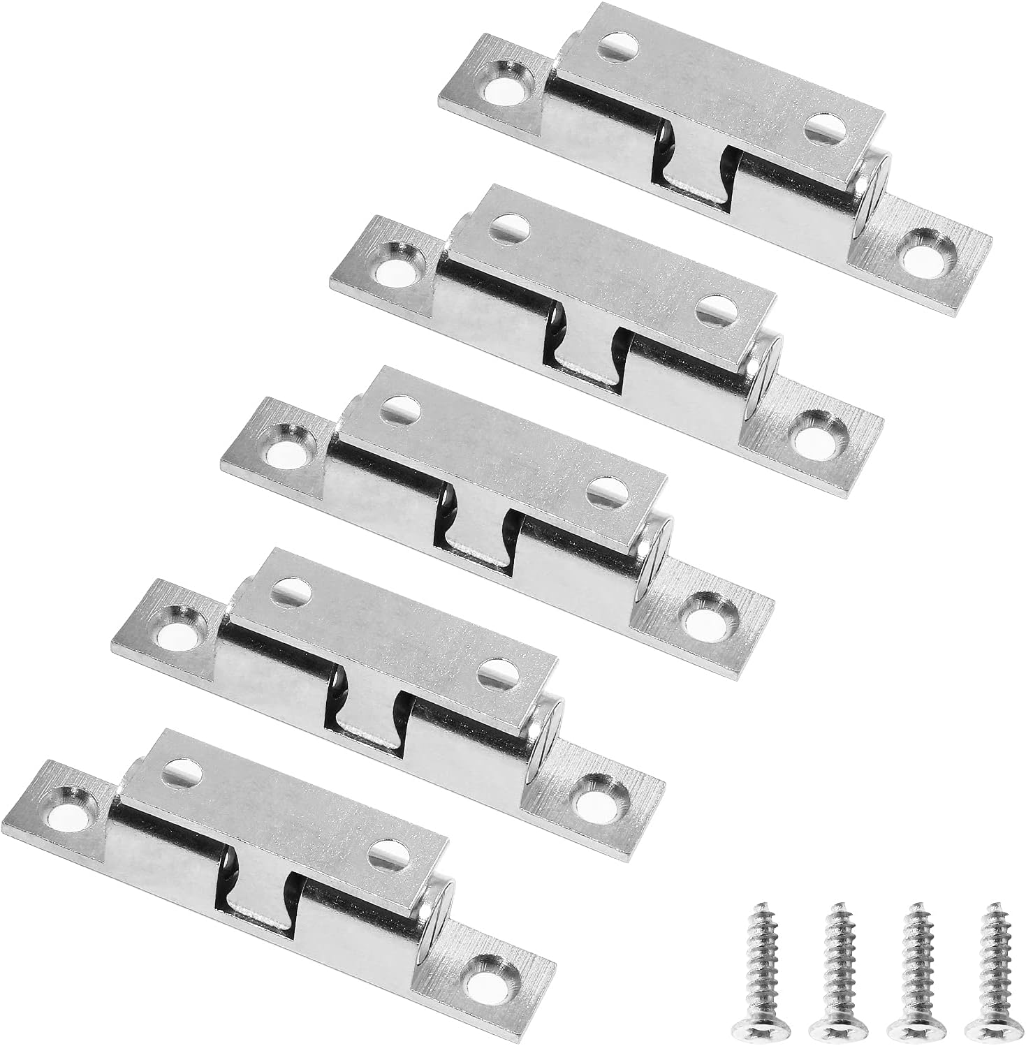 Uenhoy 5 Pcs Solid Brass Door Catch, Dual Ball Tension Latch 2
