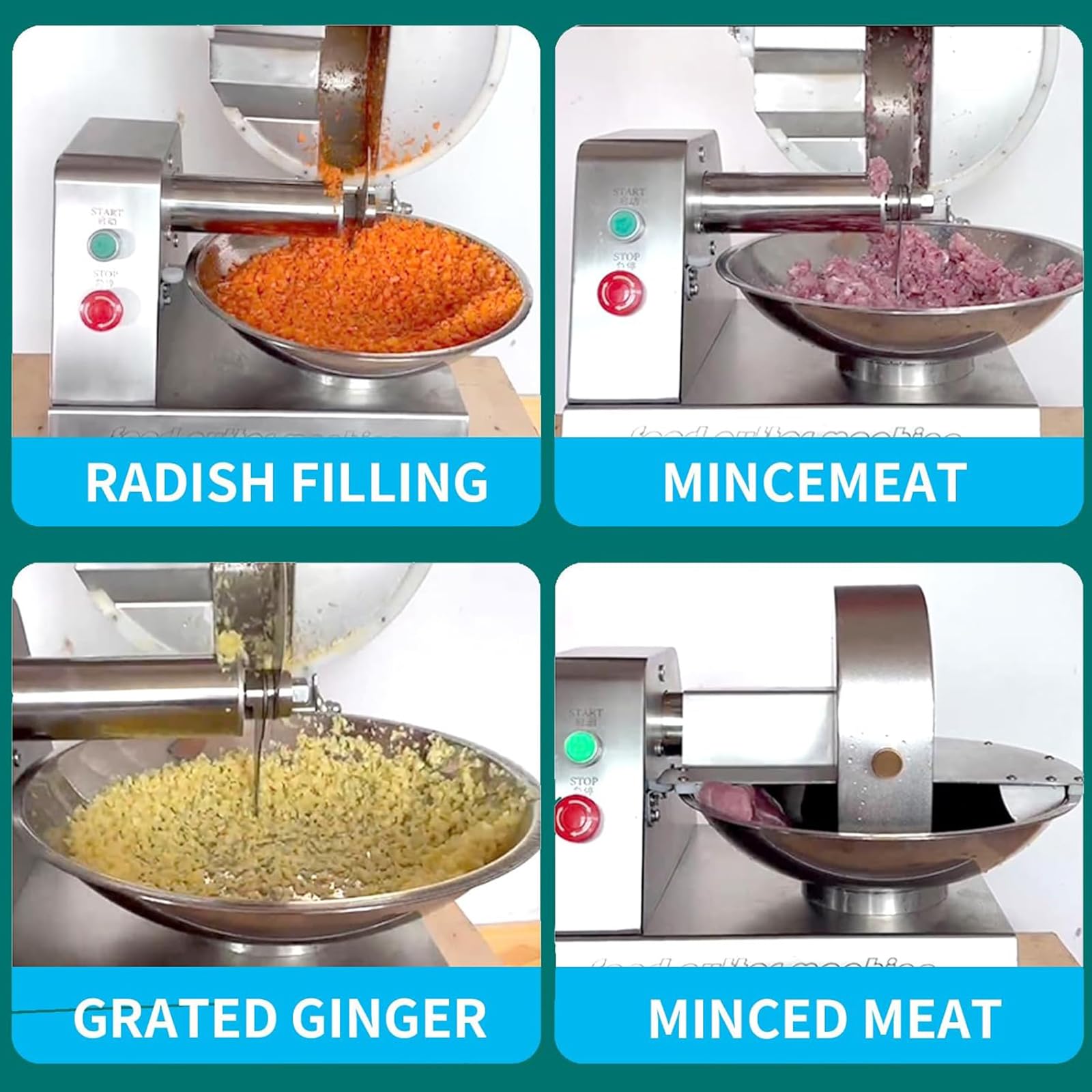 Mezcladora de Verduras, picadora de Alimentos Totalmente automática, picadora de Carne multifunción de Acero Inoxidable, cortadora de Alimentos de Gran Capacidad,