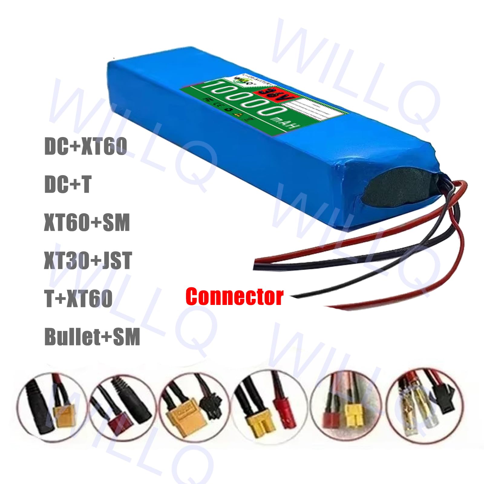Batterie au Lithium 36 V 10 Ah (10 000 mAh) pour Trottinette électrique | Batteries remplacement gaine PVC avec BMS pour kit moteur de vélo pliant – Divers connecteurs