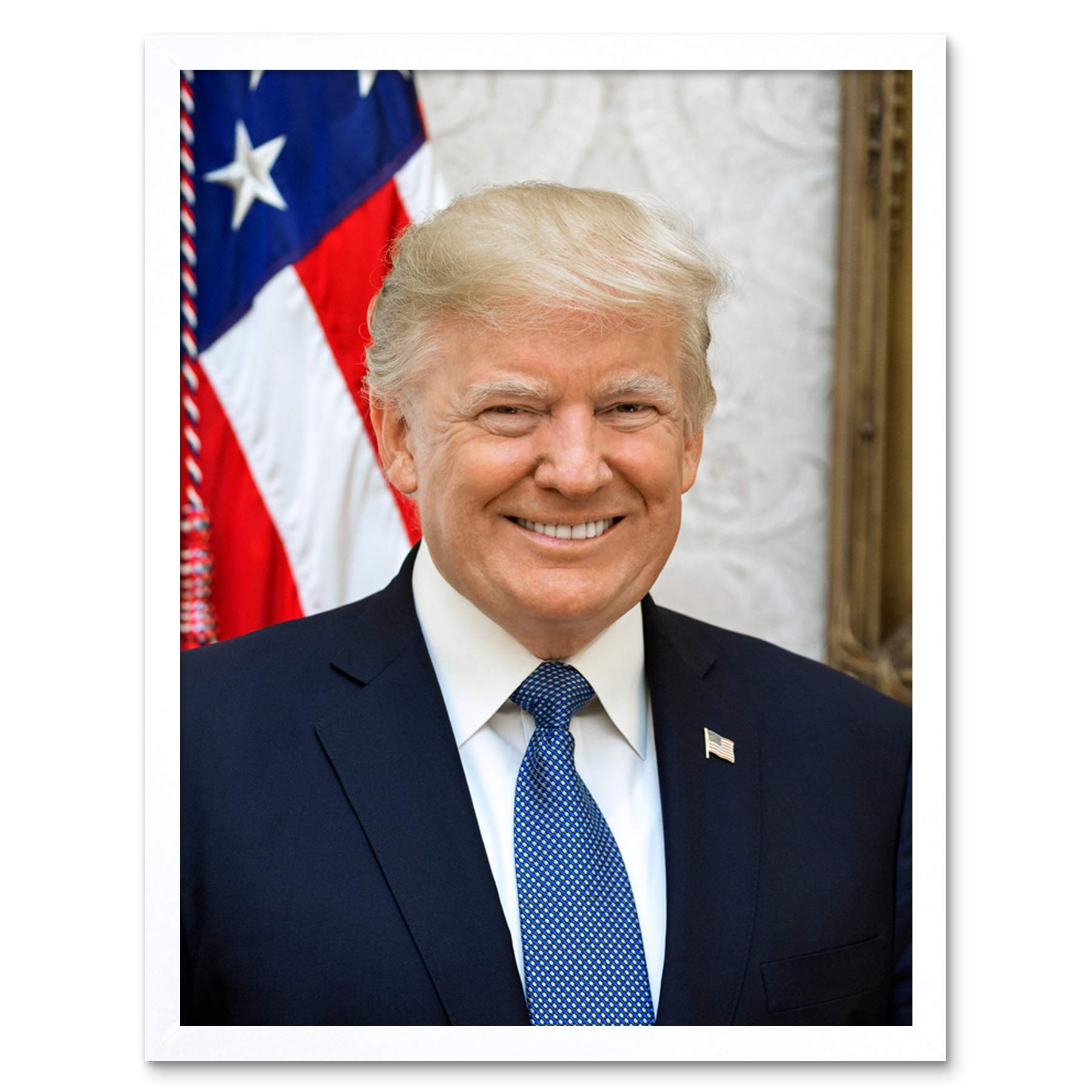 Artery8 Craighead Portrait US President Donald Trump Photo Art Print Framed Poster Wall Decor 12x16 inch