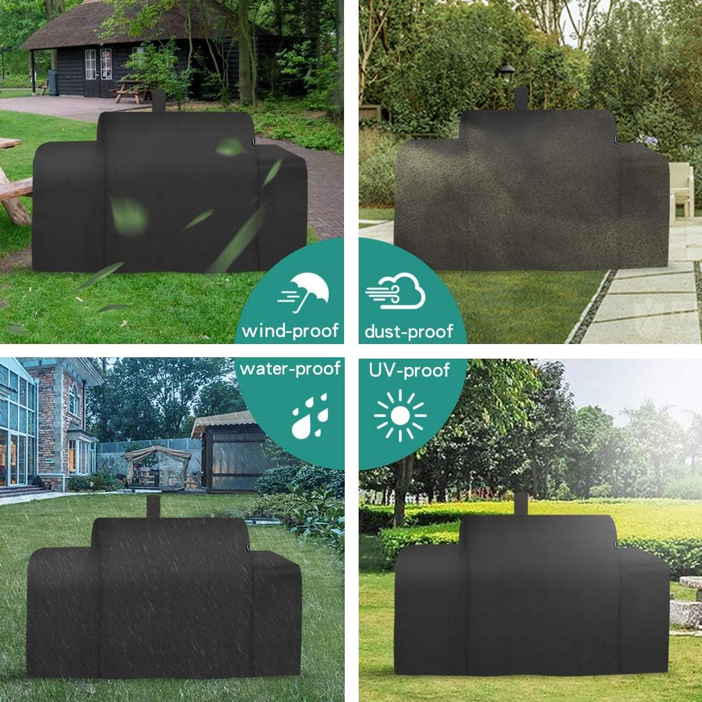 Stanbroil Grill Cover Replacement for Oklahoma Joe's 8899576 Longhorn Grill Combo, Outdoor Charcoal/Smoker/Gas Combo Grill Cover, Offset Smoker Cover, All Weather Protection, Black - Image 4