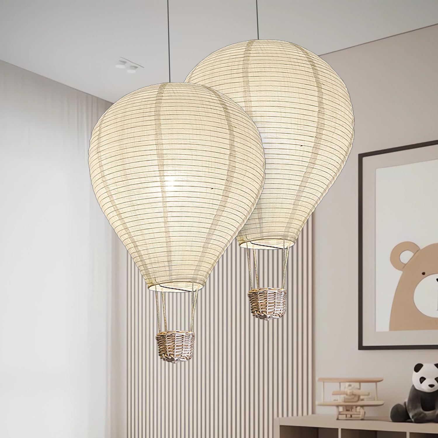 globo aerostatico decoracion 2pzs pantalla para lámpara de araña Lámpara de bola de aire caliente 35cm Ideal para decorar habitaciones infantiles, fiestas o como regalo para niños y amigos.