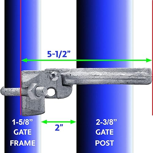 Miniatura 10 de Jake Sales Pestillo de horquilla para valla de cadena resistente de 1-78 pulgadas x 4 pulgadas, pestillo de puerta comercial maleable - Pestillo de