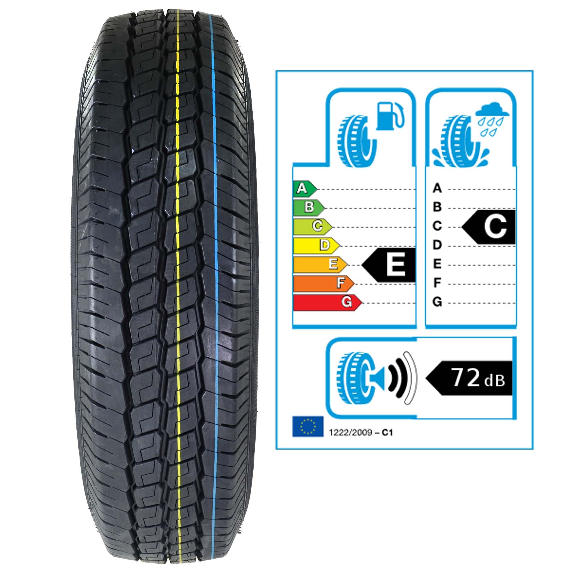 The Drive Komplettrad 185 R14 C 104/102N M+S für Pkw-Anhänger & Caravan – Felge 5,5Jx14 H2 ET30 – Lochkreis 5x112 – Tragkraft 900/850kg – max. 140 km/h – Ersatzrad