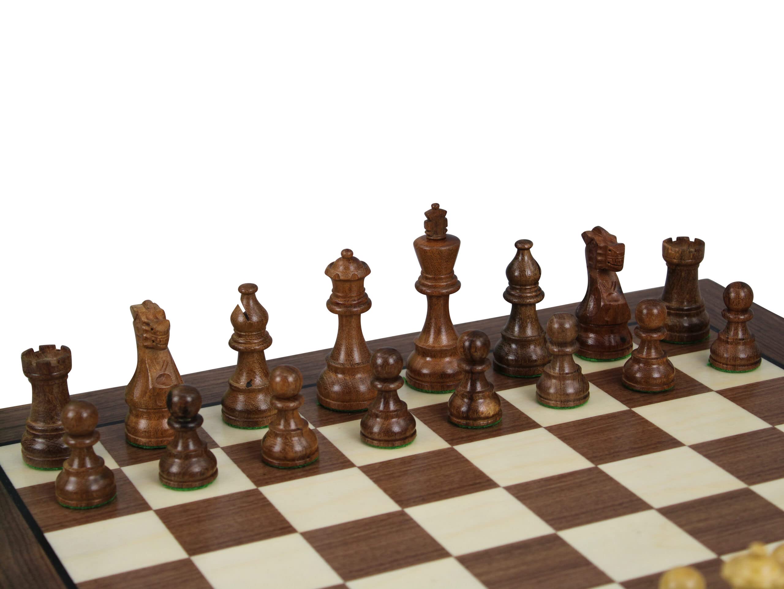 Helena - Set di scacchi a tavola piatta, 50,8 cm, in legno di Sheesham Atlantic Classic Staunton, 9 cm