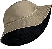 Vista 34 de PFFY Bucket Hat for Women Men Cotton Summer Sun Beach Fishing Cap Negro/Rojo (reversible)