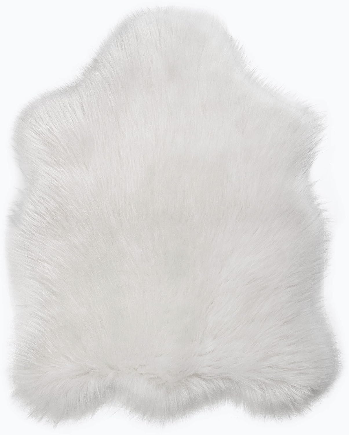 SARAZ CARPET® Luxury Fluffy Round Faux Sheepskin Fur Rug | Ultra Soft | Non Slip Mat | Soft Rug for Bedroom & Living Room Decor | Machine Washable Shaggy Area Rug (White, 2' X 3')