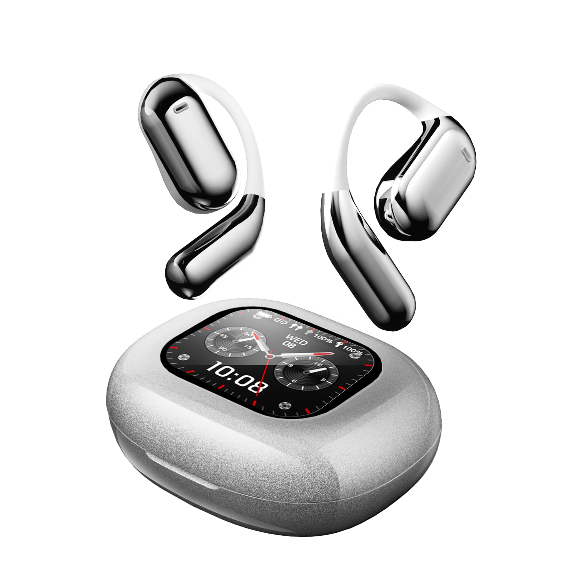Wireless Open Ear Earbuds 70hrs Bluetooth 5.4 Ear buds Sport, Multi-functional Headphones 2025 New Intelligent Touch Screen Ultra Comfy Over Ear Earbuds with Earhooks, IPX5 Waterproof for Exercise-image-41