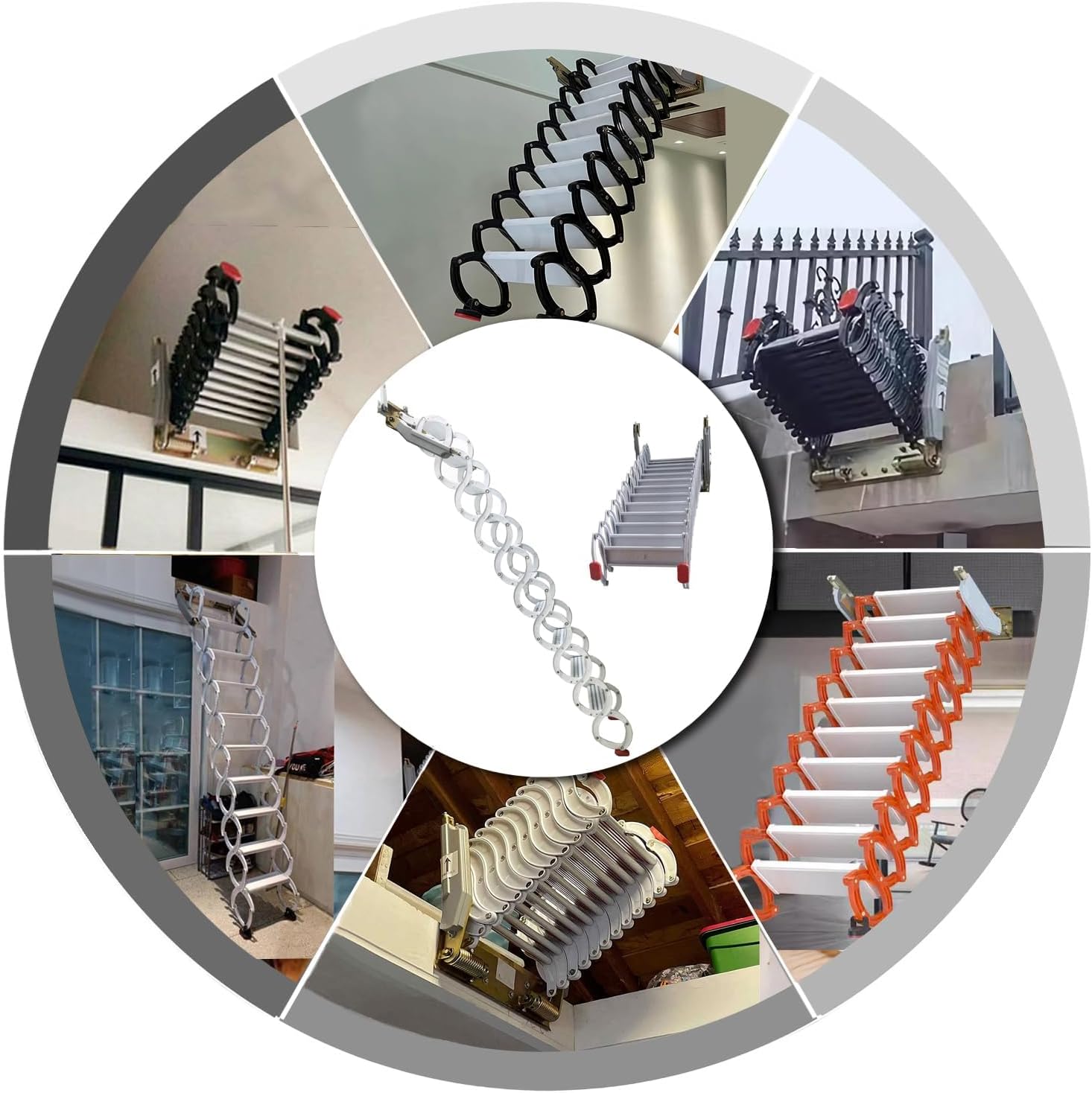 Wall Mounted Folding Loft Stairs with 12 Steps Nepal | Ubuy