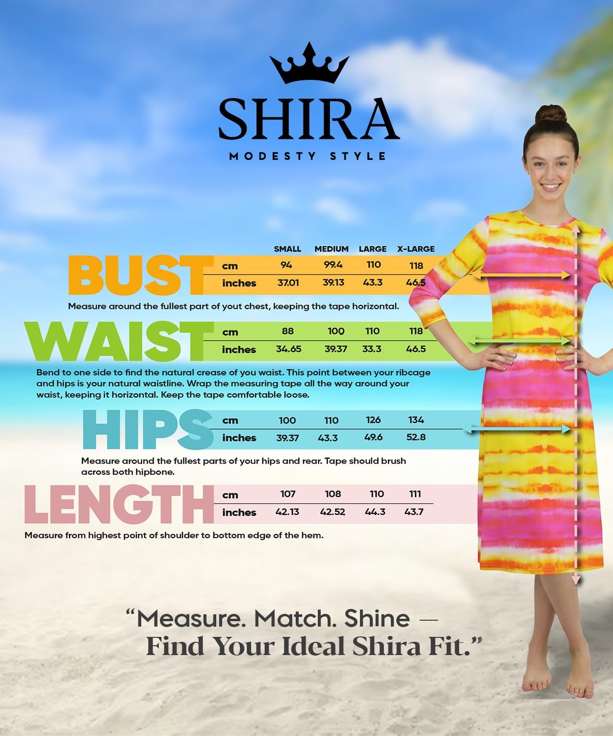 Shira Modest Woman Swim Dress | 3/4 Sleeve, Tznius Cover Up, UPF 50+ Sun Protection, Quick-Dry