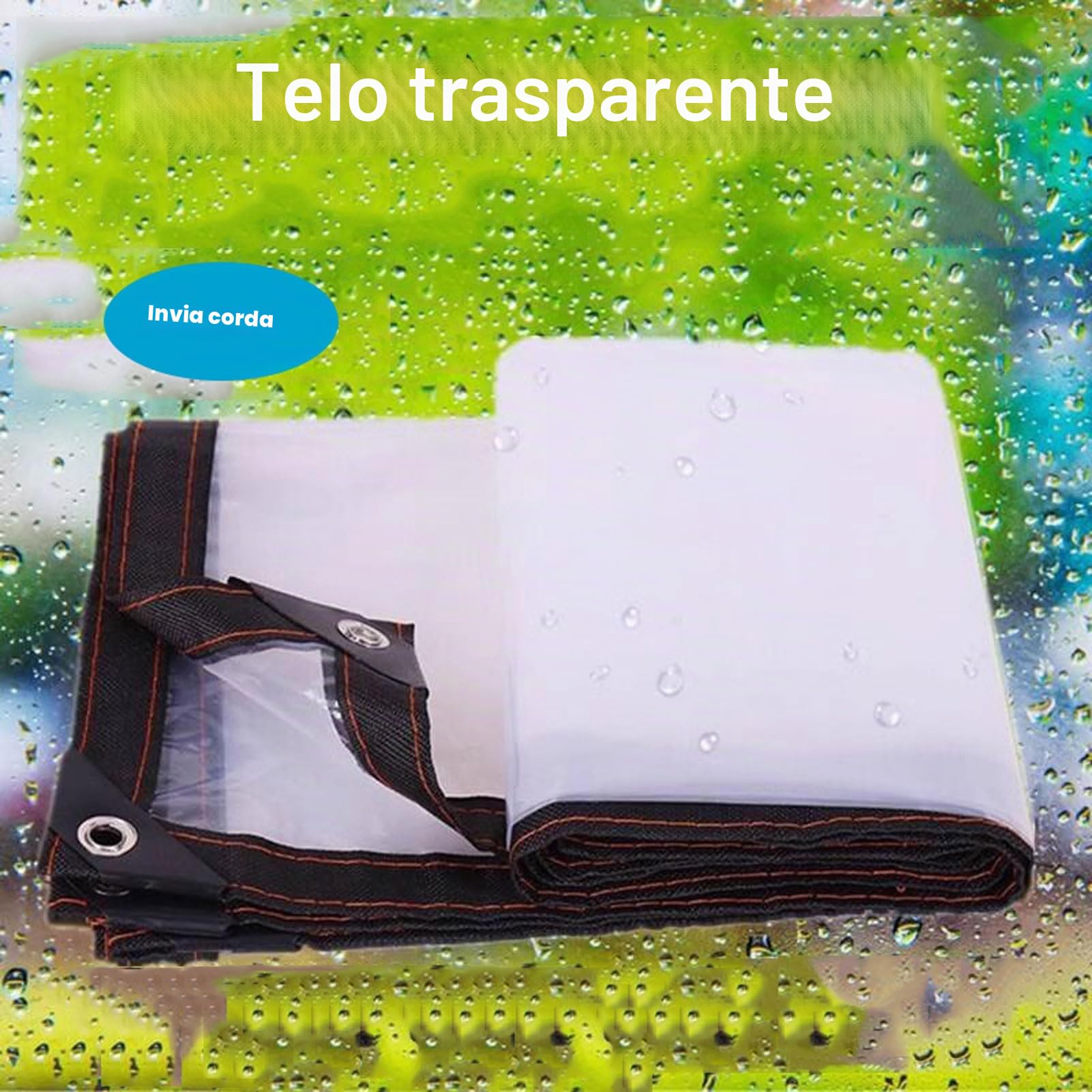 Telone Trasparente 3 x 8 m Impermeabile Pesante con Occhielli e Bordi Rinforzati, Isolante PE per Piante da Giardino Mobili