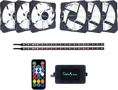 Miniatura 2 de Apevia FB6P2-RGB Frostblade Ventilador LED silencioso RGB de 4.724 in que cambia de color con control remoto, 16 LED y 8 almohadillas de goma