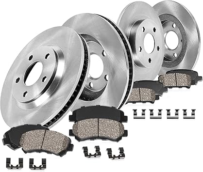 Callahan Brake Parts Front and Rear Brake Kit For Ford Explorer 2011-19 |Flex 2012-19 |Taurus 2011-19 |Lincoln MKS 2011-12 - Disc Rotors with Ceramic Brake Pads + Hardware, EBYK036668