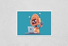 Poster Reproduction of Friendly positive cute cartoon orange robot with smiling face waving its hand. Chatbot greets. Customer support service chat bot. Robot assistant, online consultant. 3d