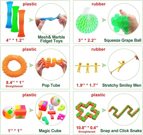 Fidget Toy Set, 35 Pcs Sensory Toy for ADD, OCD, Autistic Children, Adults, Anxiety Autism to Stress Relief and Anti Anxiety with Motion Timer, Perfect for Classroom Reward with Gift Box