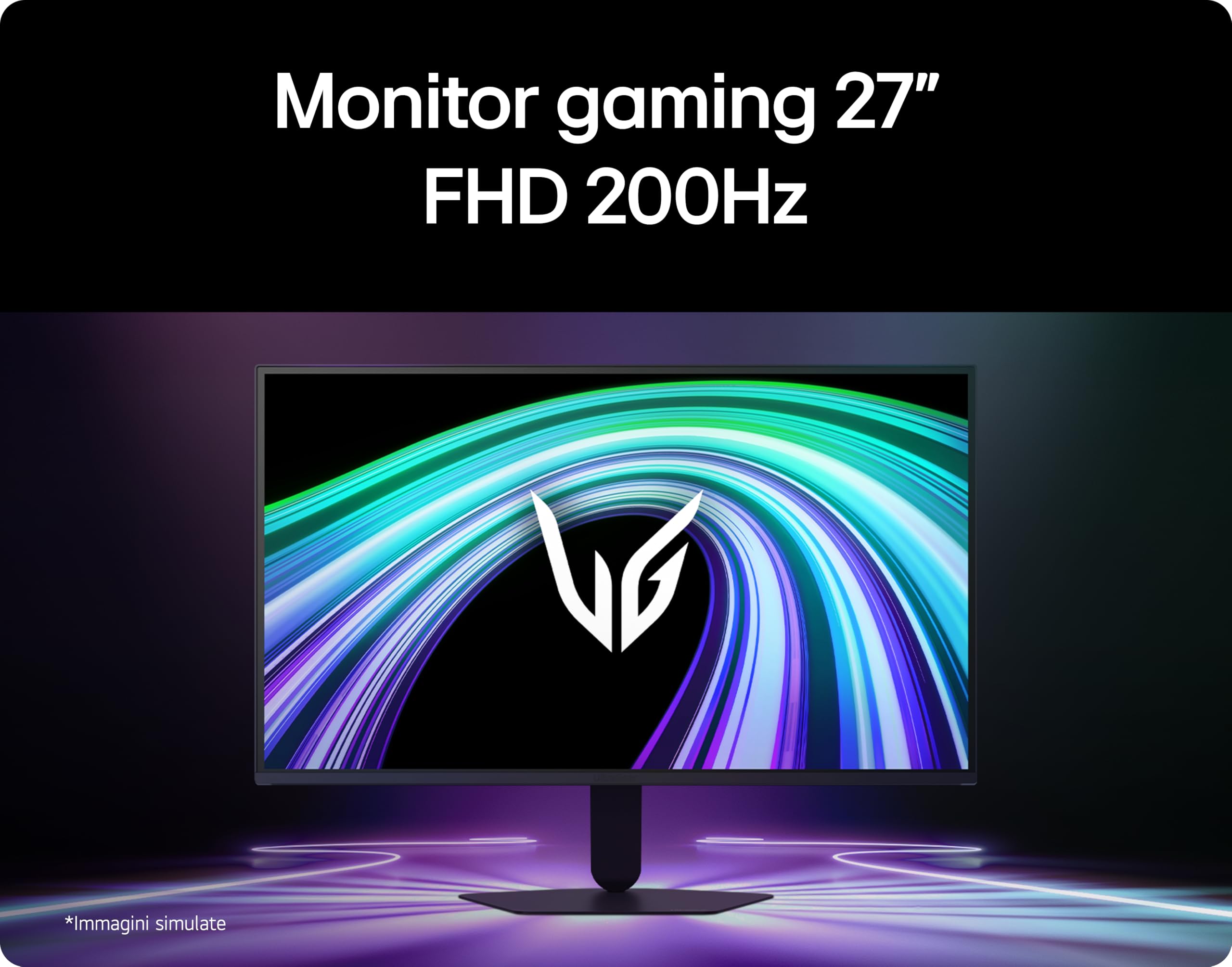 LG UltraGear 27G523B Monitor Gaming 27" FHD (1920 x 1080), 200Hz, 1ms (GtG), 16:9, G-Sync, FreeSync, HDR 10, HDMI 2.0, DisplayPort, Nero
