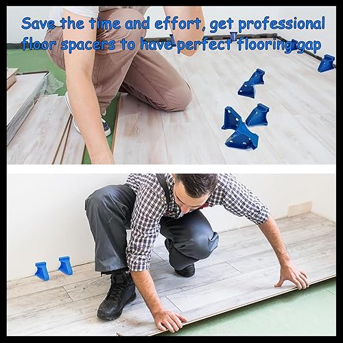 Miniatura 7 de RHBLME 40 espaciadores de suelo de 12 pulgada y 14 de pulgada, color azul, impermeable, para suelos laminados, tablones de vinilo, azulejos, madera