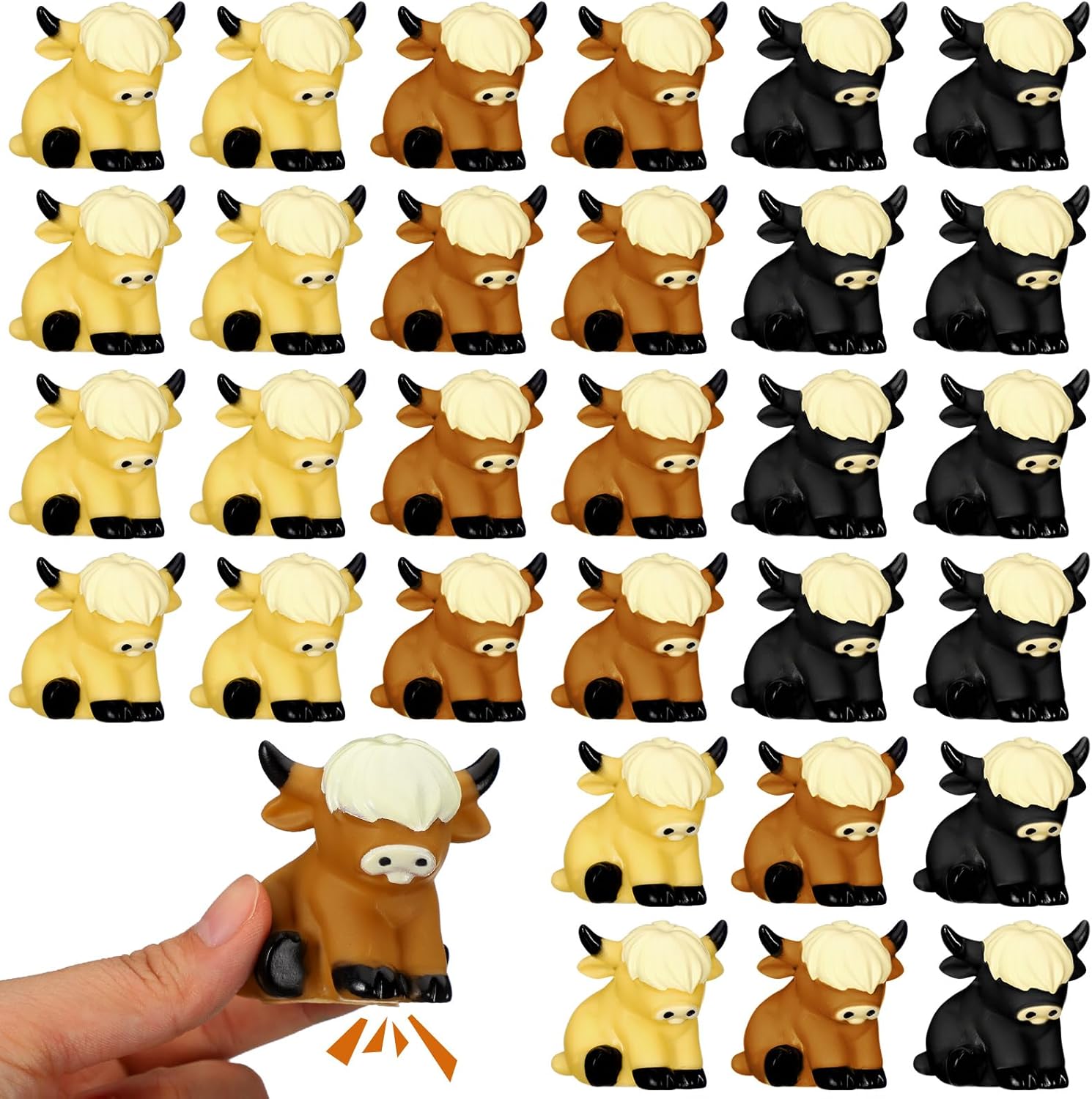 60 Pack Highland Cow Rubber Duck, Squeak and Floating Water Squirting Bath Toys Highland Cow Party Favors for Shower Birthday Gifts Party Gifts