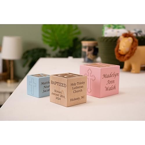 Miniatura 5 de Bloque de madera personalizado para bautizodedicaciónbautizo, elige entre 3 tamaños, regalo de bautismo para niños, niñas, regalos de dedicación