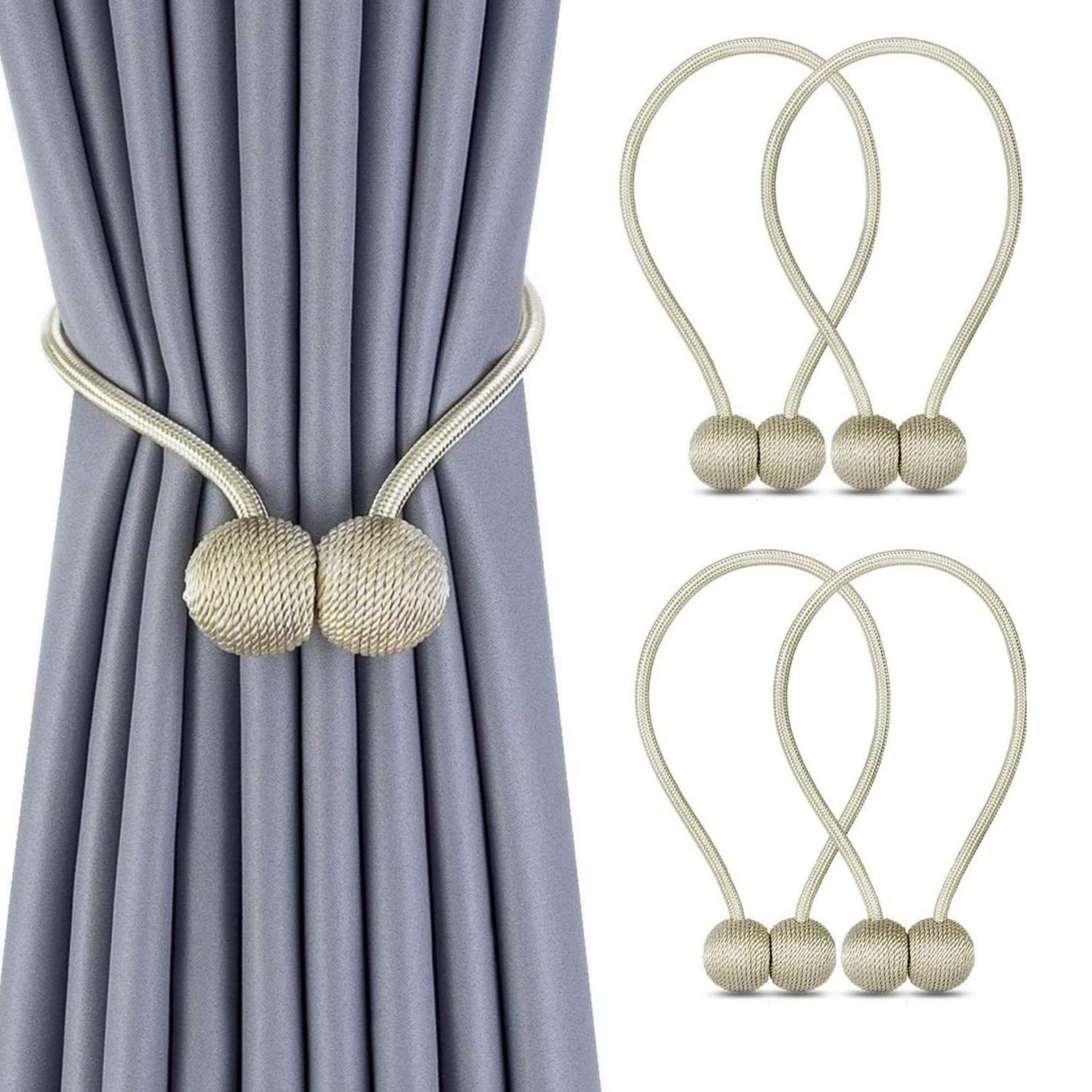 SKY-TOUCH2 Pairs Magnetic Curtain Tiebacks Magnetic Curtain Straps Strong Magnetic Curtain Buckle For Home Office