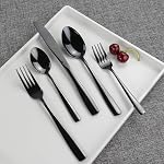 Teyyvn 30 Pcs Black Silverware Set, Stainless Steel Flatware Set for 6 | Food-Grade Stainless Steel, Mirror Polished Cutlery Utensil Sets, Include Knife Fork Spoon, for Home Restaurant