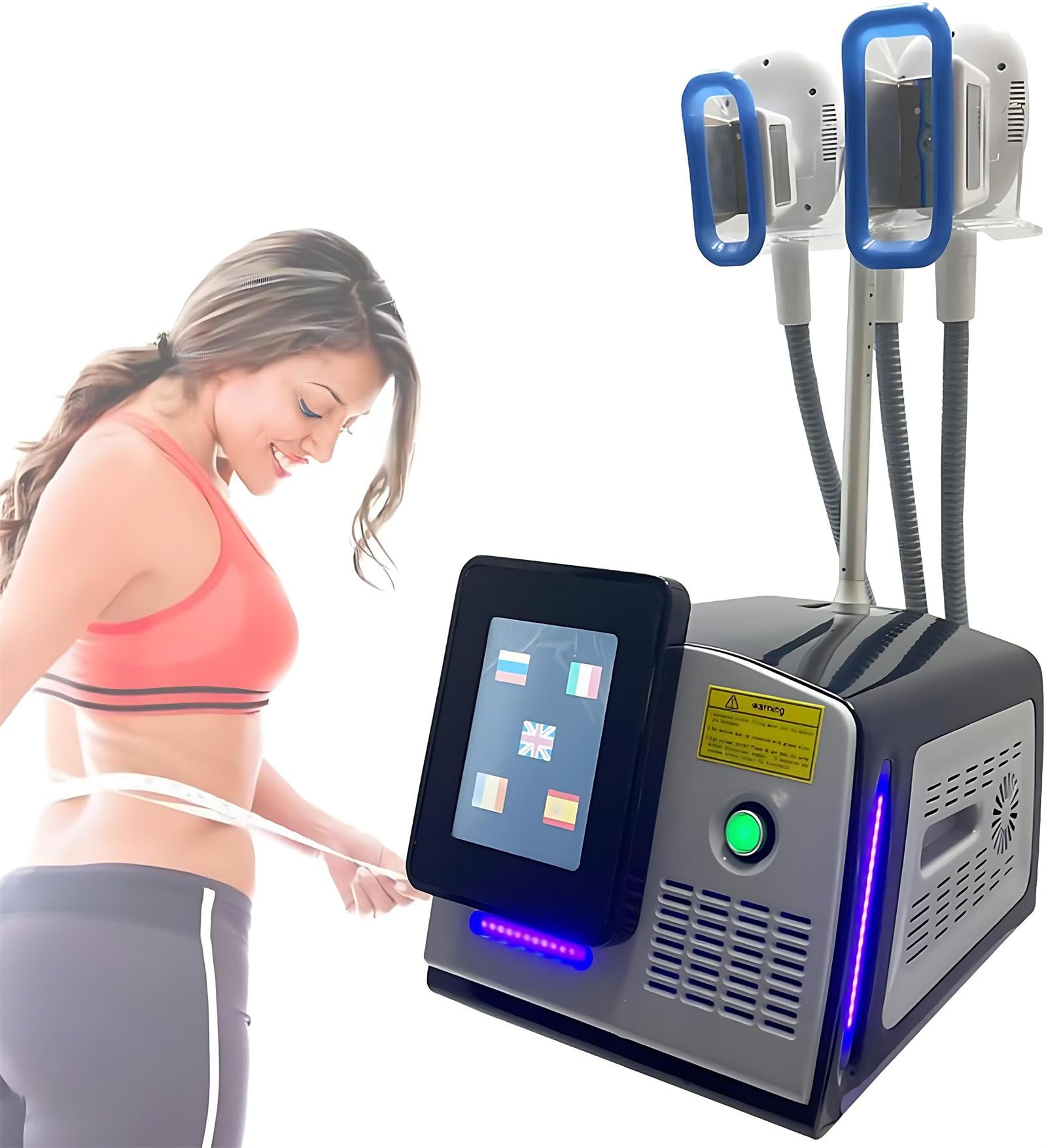 Equipo De Criolipólisis con 3 Mangos, Dispositivo De Belleza para Modelar El Cuerpo, Equipo De Criolipólisis Y Lipoescultura por Congelación, Adelgazante De Abdomen, Brazos, Muslos Y Caderas