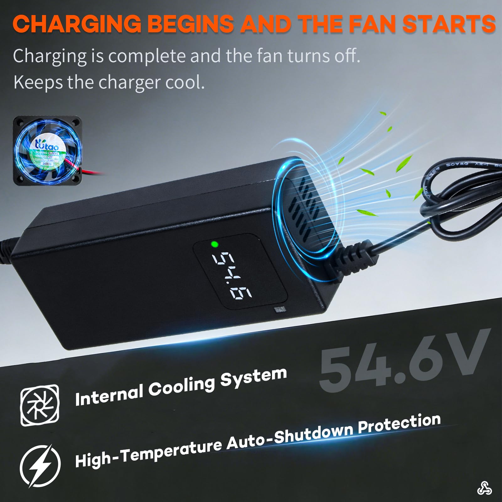 E Scooter kabel do ładowania do Xiaomi 4 Pro Max, 4 Pro Plus, 5 max,E Scooter kabel do ładowania 54,6 V 2 A do Ninebot ZT3 Pro, F3 D, F3 PR0 D 48 V akumulator litowy, szybkie ładowanie z wyświetlaczem
