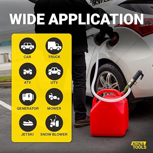 Miniatura 34 de Bomba de transferencia de combustible portátil con manguera de goma KTEP01MRUSB – Batería y USB-C Boquilla de seguridad, manguera resistente