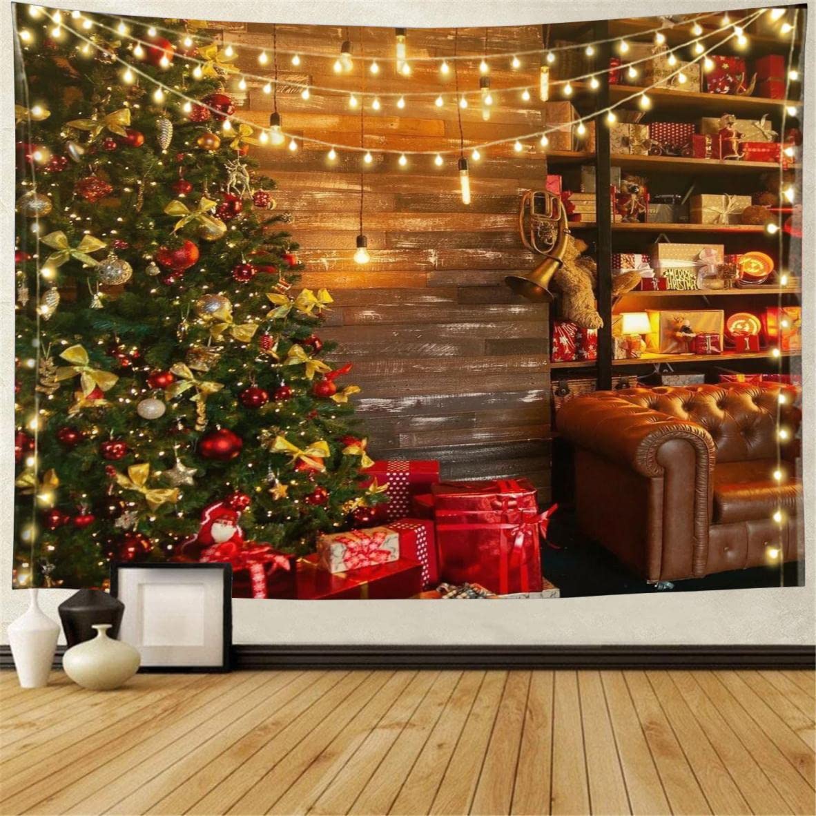 Amazon.co.jp: [dhiuebc] タペストリー クリスマス B200*150cm 壁掛け