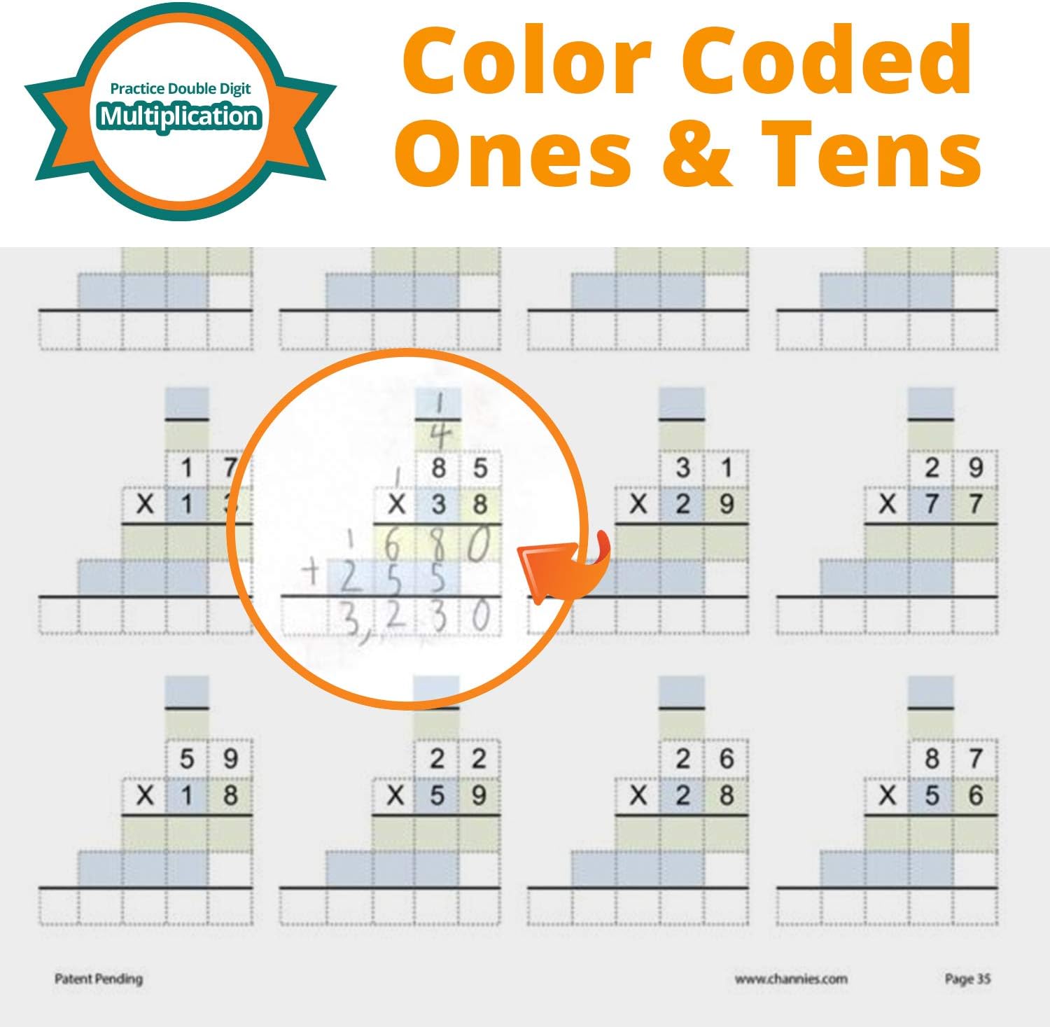 Channie’s One Page A Day Single Digit + Double Digit Multiplication Workbook, 2 Pack, Practical 2nd to 5th Grade Easy Tear-Off Multiplication Worksheets for Daily Practice image 5