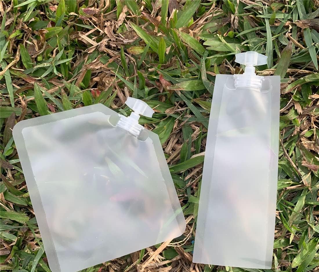 NATX 50Pcs 0.17oz Matte Cream Shampoo Perfume Cosmetic Liquid Spout Pouches Heat Seal Portable Travel Liquid Clear Plastic Empty Packaging Bag Divide bag 5ml