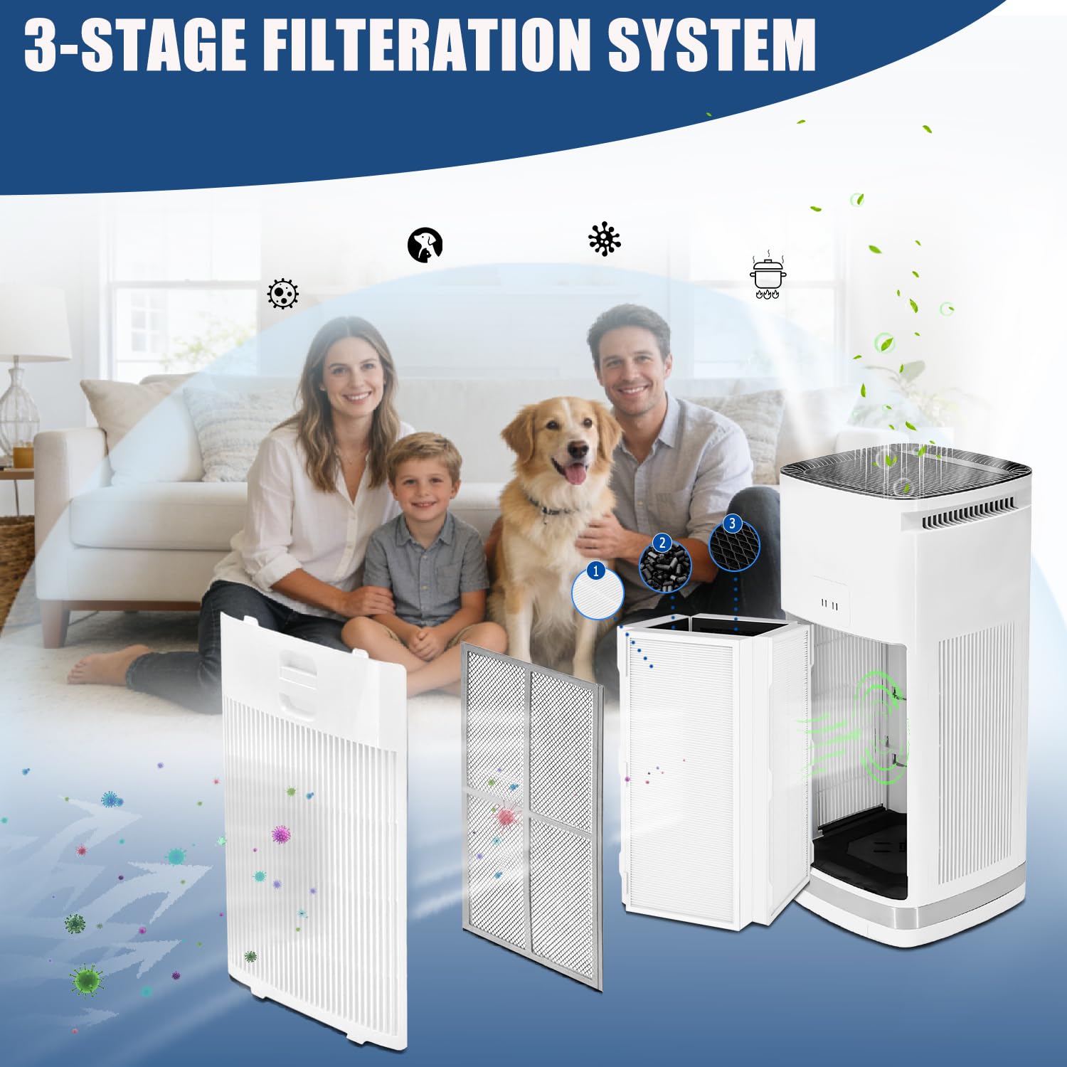 CAP-1000 True HEPA filtr zamienny, kompatybilny z oczyszczaczem powietrza Cuisinart CAP-1000FPK