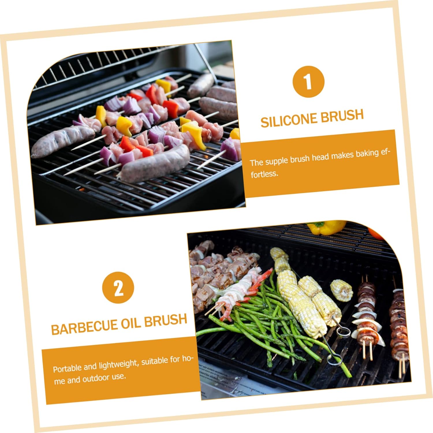 Happyyami 5pcs Barbecue Brush Oil Brush Kitchen Utensils Oil Brush for Cooking Silicone Brush for Barbecue Cooking Brush Bottle Brush Oil Butter Brush Tableware Outdoor