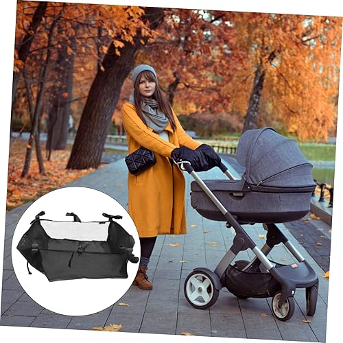 Miniatura 9 de Cesta de almacenamiento inferior para cochecito universal Bolsa de red de almacenamiento para cochecito 35 x 32 x 15 organizador de cochecito para