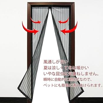 Amazon.co.jp: 網戸 玄関 ドア用 マグネット 開閉式 出入り楽々 自動で