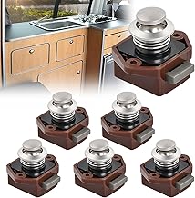 Forcenat 6 Pieces Caravan Cupboard Push Button Lock Camping Car Push Button Drawer Push Button for Camping Car Door Lock (Brown)