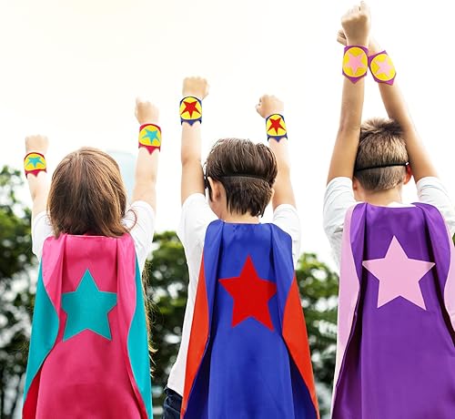 Miniatura 6 de iROLEWIN Capa y máscara de superhéroe para niños y niñas, disfraces de superhéroes como juguetes de vestirse para niños pequeños, regalos de Navidad