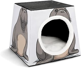 Dog House for Small Dogs,Indoor Dog House,Cute Walrus Cat Tent Indoor,Suitable for Outdoor/Indoors Cats and Dogs(13.8"x13.8"x11.8")