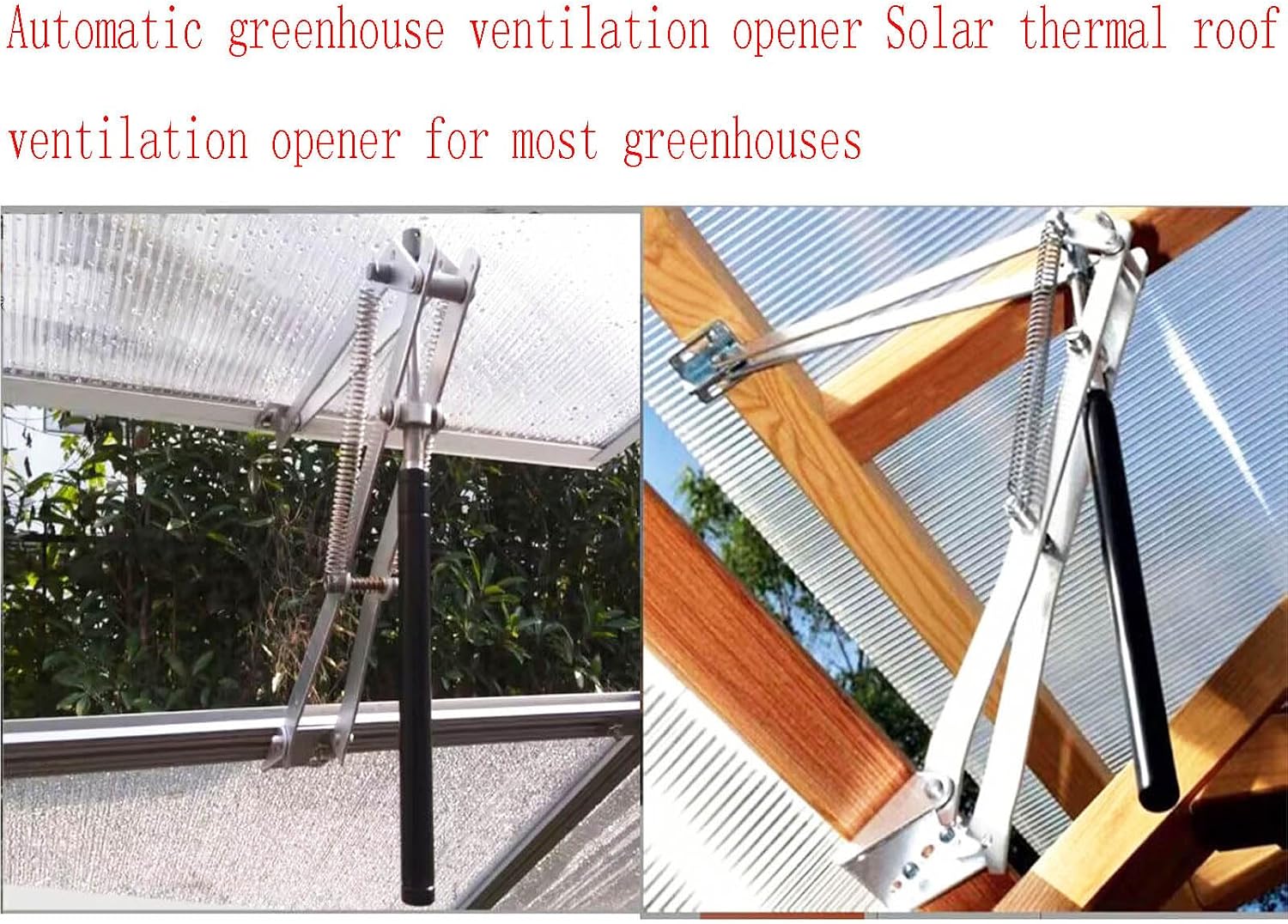 Automatic Greenhouse Ventilation Solar Thermal Roof Ventilation Automatic Window Opener, Greenhouse Roof Ventilation and Cold Frame Greenhouse Automatic Temperature Control Support Accessories(1Set)