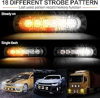 Vista 5 de Paquete de 20 luces LED estroboscópicas de emergencia, 6 LED ámbar y blanco, luces intermitentes de montaje en superficie, luces intermitentes
