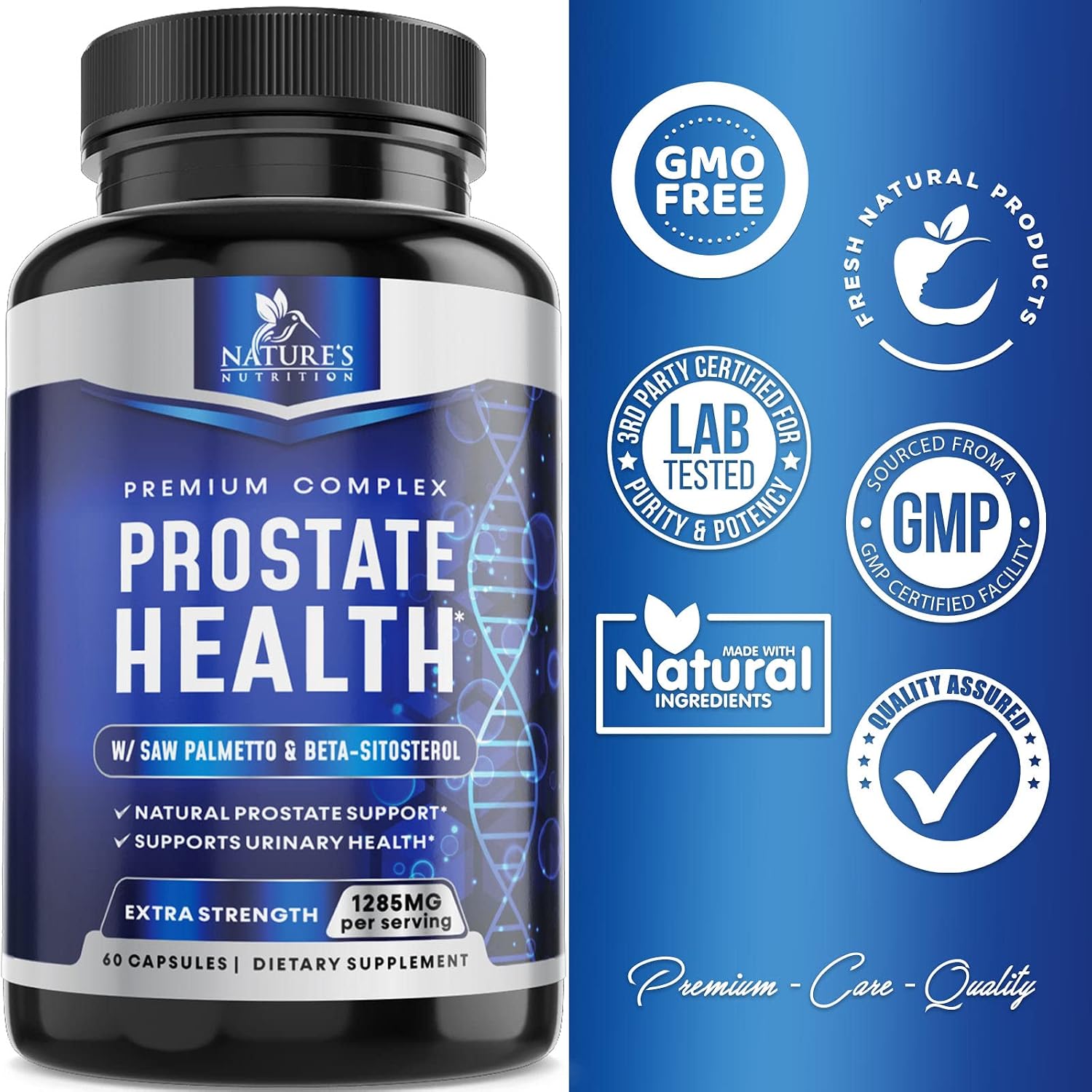 Prostate Supplements for Men with Saw Palmetto, Beta Sitosterol, Lycopene - Supports Prostate Health and Bladder Health - Supplement to Support Normal Bathroom Trips and Urination - 60 Capsules