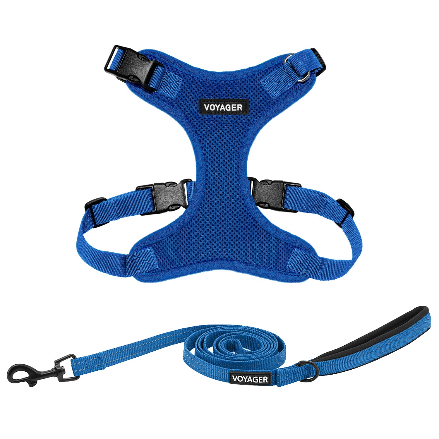 Voyager Escape Proof Cat Harness and Leash Set with Reflective Stitching, Neoprene Handle 5ft - Supports Small, Medium and Large Cats, Kittens for Walking by Best Pet Supplies - Royal Blue, S — view 80